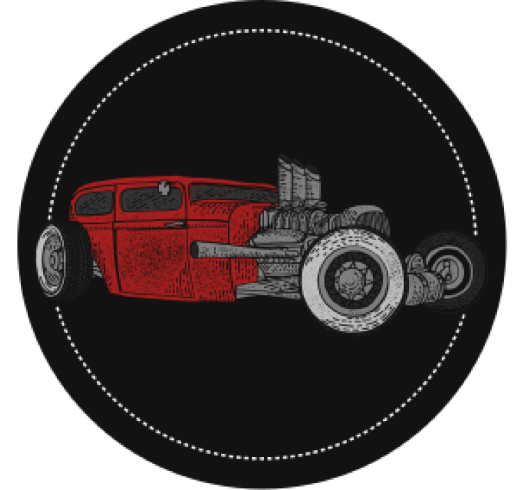 Portavasos vintage ilustración de hot rod clásico - TenVinilo