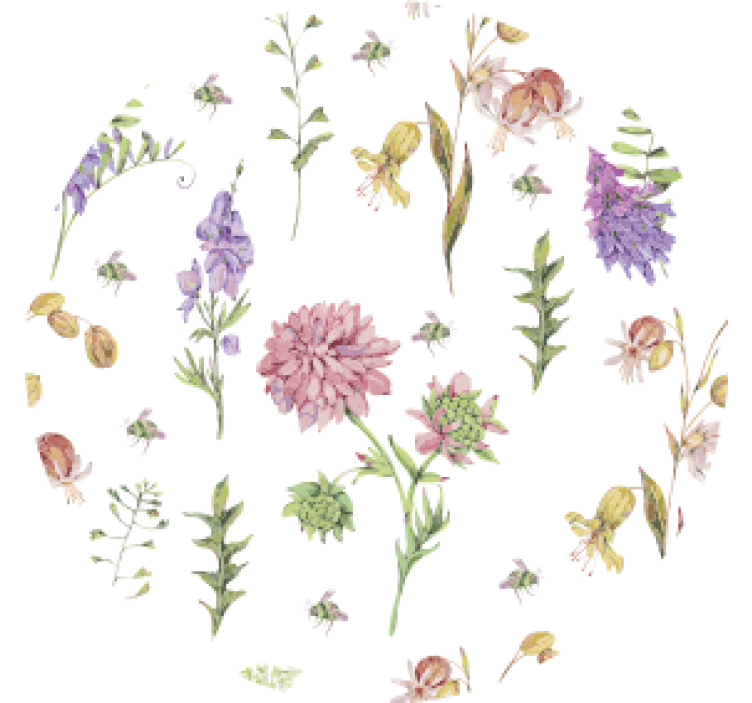 Portavasos con detalles de patrón floral - TenVinilo