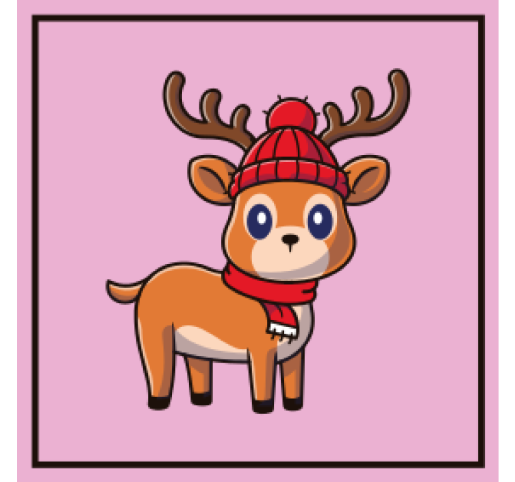 Portavasos halloween renoño adorable con bufanda - TenVinilo