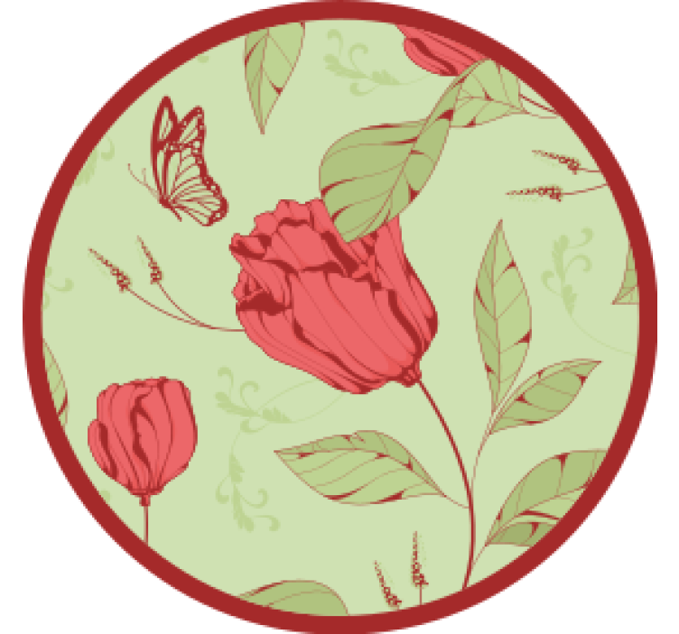 Portavasos moderno patrón floral con mariposa - TenVinilo