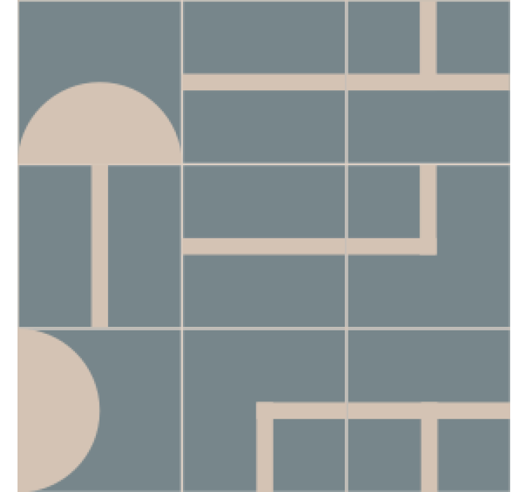 Portavasos moderno patrón geométrico con formas curvas - TenVinilo