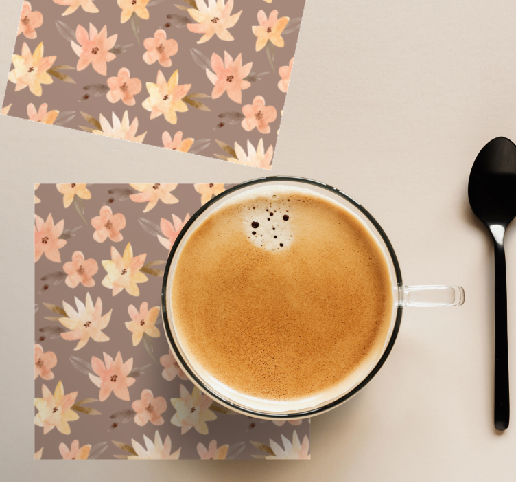 Aquarella flores colores pastel más posavasos - TenVinilo