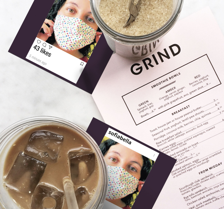 Posavasos con foto de Instagram y texto - TenVinilo