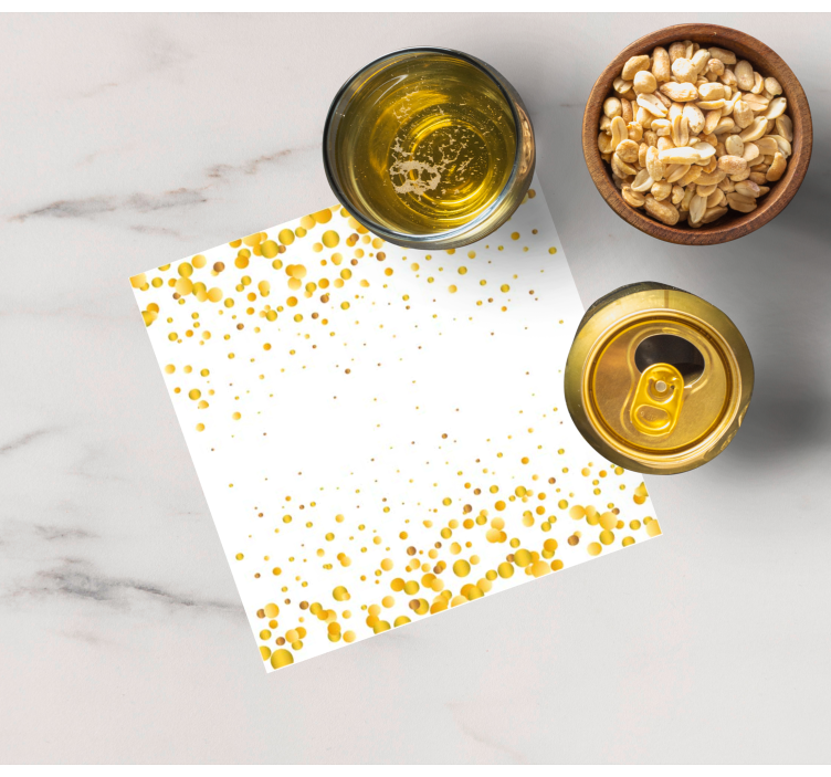 Posavasos boda Posavasos de confeti dorado - TenVinilo