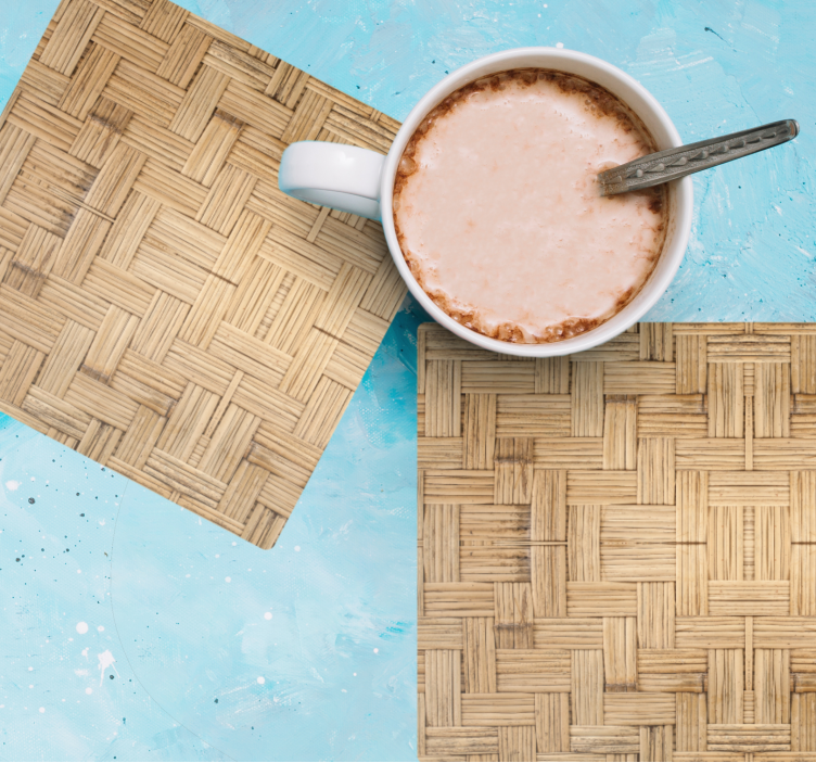 Posavasos textura Efecto madera tejida - TenVinilo