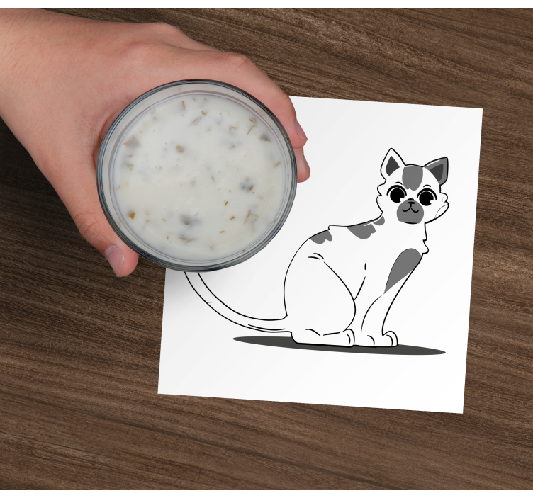 Posavasos vintage Gato dibujado - TenVinilo