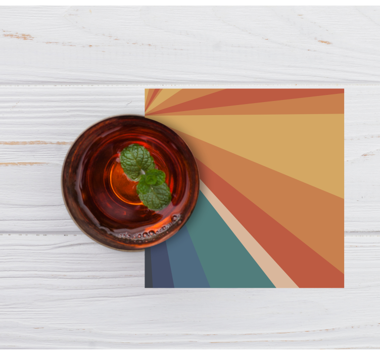 Posavasos vintage Rayas arcoiris abstractas - TenVinilo