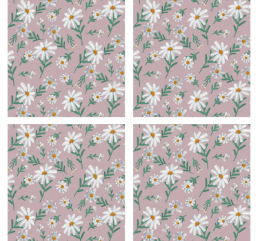 Portavasos fondo de patrón floral - TenVinilo