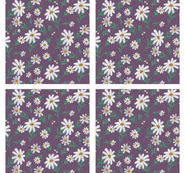 Portavasos patrón floral púrpura - TenVinilo