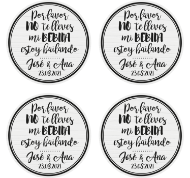 Posavasos de boda No te lleves mi bebida - TenVinilo