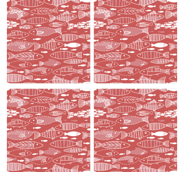 Portavasos moderno fondo de patrón de peces - TenVinilo