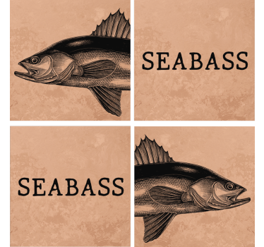 Portavasos personalizable arte de ilustración de seabass - TenVinilo