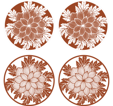 Portavasos diseño floral arreglo - TenVinilo