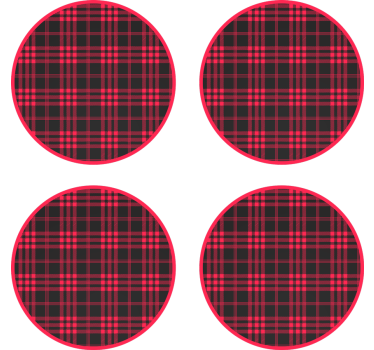 Portavasos patrón de cuadros rojos y negros - TenVinilo