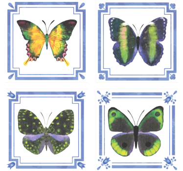 Portavasos elementos de mariposas coloridas - TenVinilo