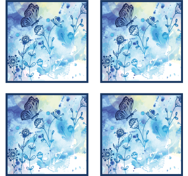 Portavasos motivo acuarela floral - TenVinilo
