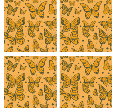 Portavasos superficie con patrón de mariposas - TenVinilo