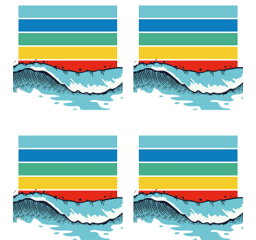 Portavasos patrón de olas coloridas - TenVinilo