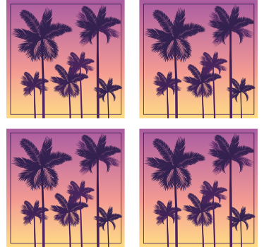 Portavasos palmeras silueteadas - TenVinilo