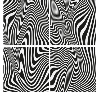 Portavasos patrón ondulado blanco y negro - TenVinilo