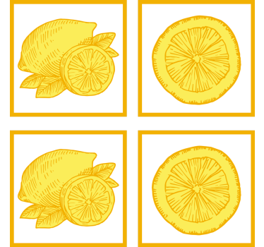 Portavasos ilustraciones de frutas cítricas - TenVinilo