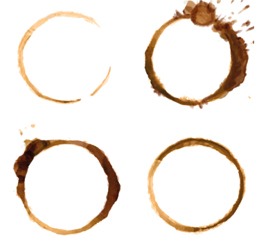 Portavasos con patrones de manchas de café - TenVinilo