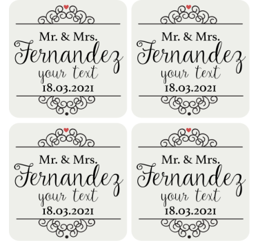 Posavasos de boda Señor y señora - TenVinilo