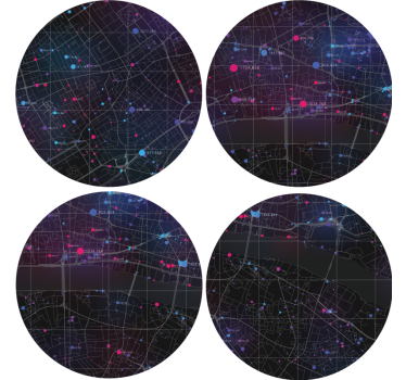 Portavasos patrón de mapa abstracto - TenVinilo