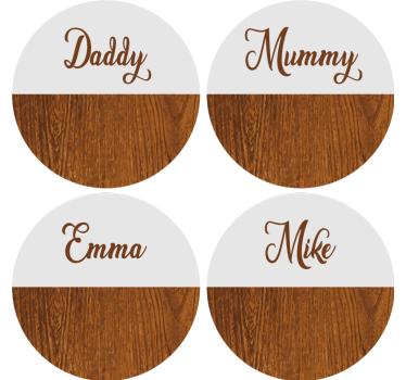 Posavasos con nombre Mármol de madera - TenVinilo