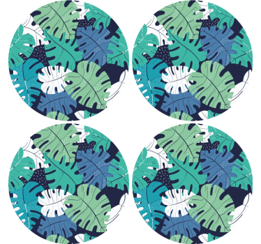 Portavasos emblema de hoja tropical - TenVinilo