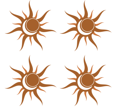 Portavasos símbolo del sol con curvas - TenVinilo