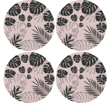 Portavasos patrones de hoja monstera - TenVinilo