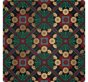 Portavasos hoja decorativa con patrón floral - TenVinilo