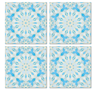 Portavasos emblema de flor intrincada - TenVinilo