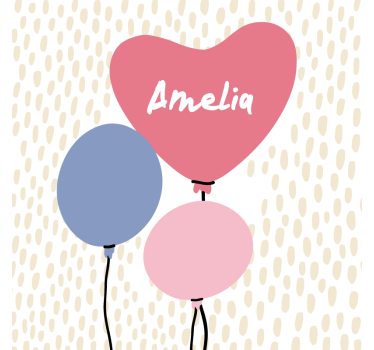 Portavasos boda trio de globos en forma de corazón - TenVinilo