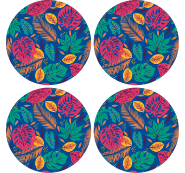 Portavasos estampado de hojas tropicales - TenVinilo