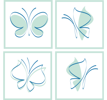 Portavasos elegantes patrones de mariposas - TenVinilo