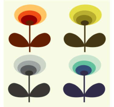 Portavasos formas florales superpuestas - TenVinilo
