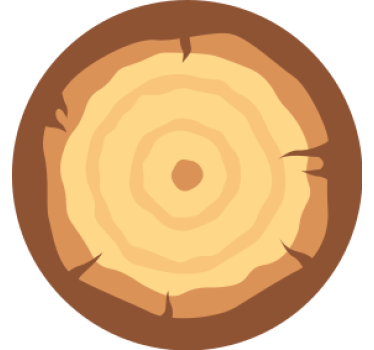 Posavasos imitación Tronco de madera marrón - TenVinilo