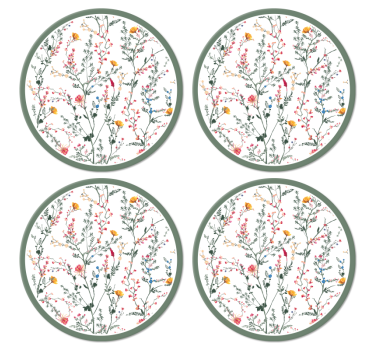 Posavasos original Delgadas flores de jardín minimalistas - TenVinilo