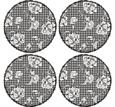Portavasos patrón gingham floral - TenVinilo