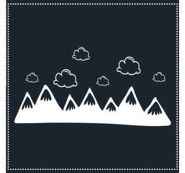 Portavasos silueta de montaña con nubes - TenVinilo