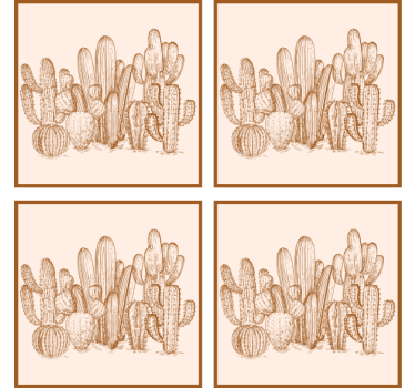 Portavasos ilustración de variedades de cactus - TenVinilo