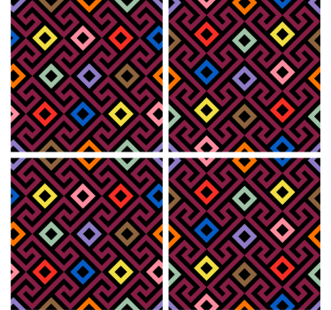 Portavasos patrón geométrico colorido - TenVinilo