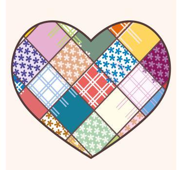 Portavasos patrón de corazones de patchwork - TenVinilo