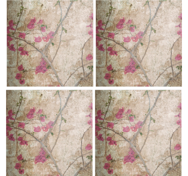 Portavasos motivo floral texturizado - TenVinilo