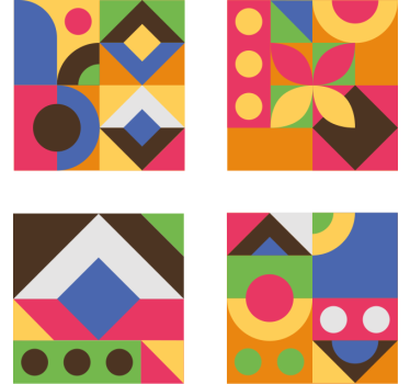 Portavasos formas geométricas coloridas - TenVinilo