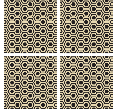Portavasos diseño de patrón de panal - TenVinilo