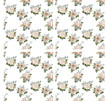Portavasos patrón floral sobre fondo blanco - TenVinilo