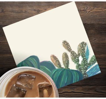 Portavasos arreglo de cactus con textura - TenVinilo